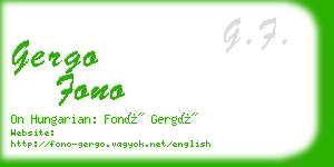 gergo fono business card